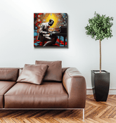 Musicians Open Minds Wrapped Canvas on display.